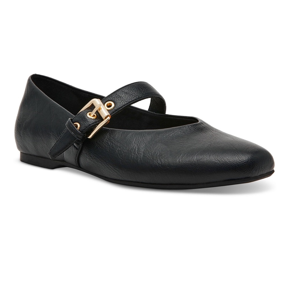 NEW!! DV by Dolce Vita Black Flats with Gold Buckle